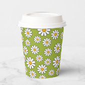 Groen en wit Floral Daisy Pattern Papieren Bekers (Links)