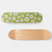 Groen en wit Floral Daisy Pattern Persoonlijk Skateboard (Horizontaal)