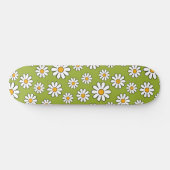 Groen en wit Floral Daisy Pattern Persoonlijk Skateboard (Horizontaal)