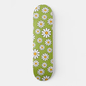 Groen en wit Floral Daisy Pattern Persoonlijk Skateboard (Voorkant)