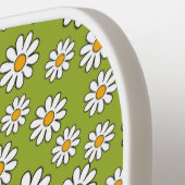 Groen en wit Floral Daisy Pattern Pickleball Paddle (Links Detail)