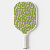 Groen en wit Floral Daisy Pattern Pickleball Paddle (Voorkant)