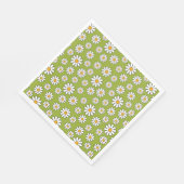 Groen en wit Floral Daisy Pattern Servet (Hoek)