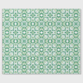 Groen en wit Floral Patroon Cadeaupapier (Vlak)