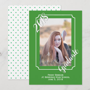Groen en Wit Foto Afstuderen Aankondiging