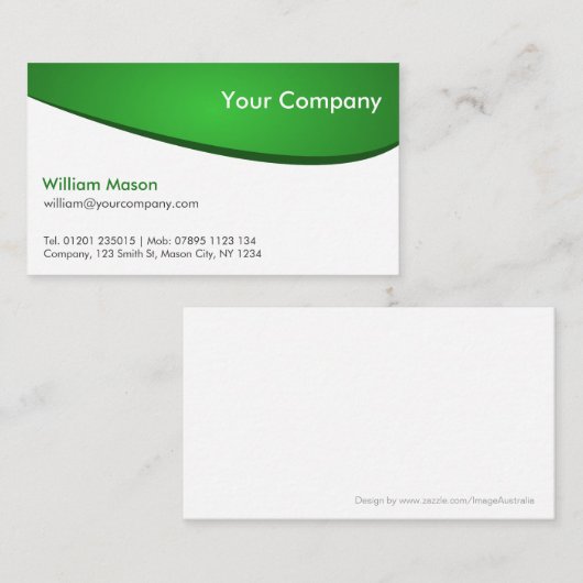 Groen en wit gebogen, professioneel Visitekaartje (Voorkant / Achterkant)