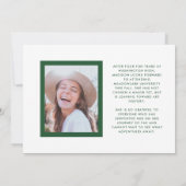 Groen en Wit Gefeliciteerd Afstudeerder Twee Foto  Aankondiging (Achterkant)