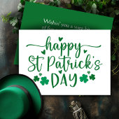Groen en Wit Gelukkig St. Patrick's Day Custom Feestdagenkaart