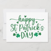 Groen en Wit Gelukkig St. Patrick's Day Custom Feestdagenkaart (Voorkant)
