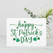Groen en Wit Gelukkig St. Patrick's Day Custom Feestdagenkaart (Staand voorkant)
