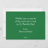 Groen en Wit Gelukkig St. Patrick's Day Custom Feestdagenkaart (Achterkant)