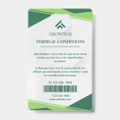 Groen en Wit Geometrisch Aangepaste Foto Badge (Achterkant)