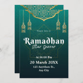 Groen en wit geometrisch patroon Ramadan Kaart (Voorkant / Achterkant)