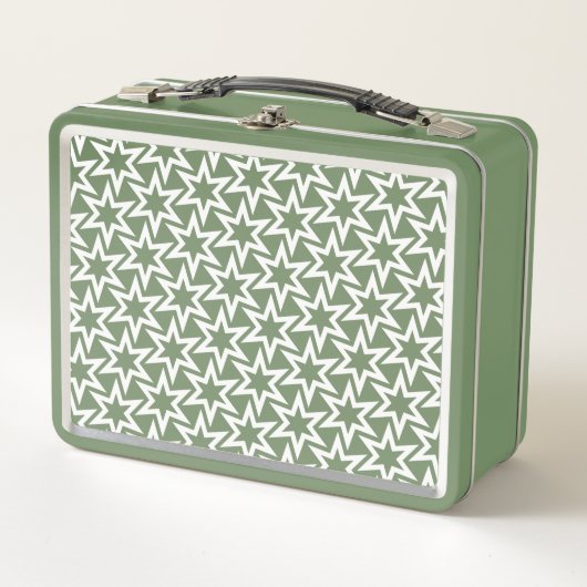 Groen en wit geometrisch Star-patroon (Voorkant)