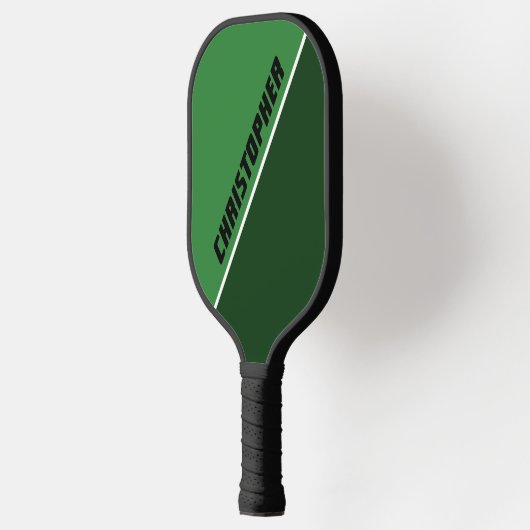 Groen en Wit Gepersonaliseerde Douane Pickleball Paddle (Links)