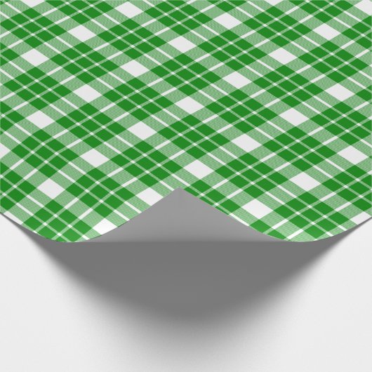 Groen en wit geplakt omslagpapier cadeaupapier (Hoek)