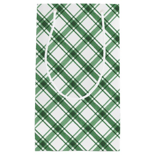 Groen en wit geplakte geschenkzak klein cadeauzakje (Voorkant)