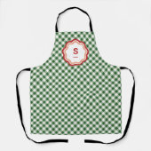 Groen en wit geruit Gingham Kerstmis Schort (Voorkant)