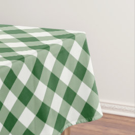 Groen en Wit Geruit Gingham Kerstmis Tafelkleed
