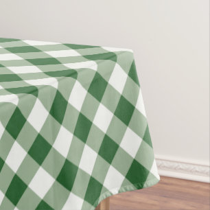 Groen en Wit Geruit Gingham Kerstmis Tafelkleed