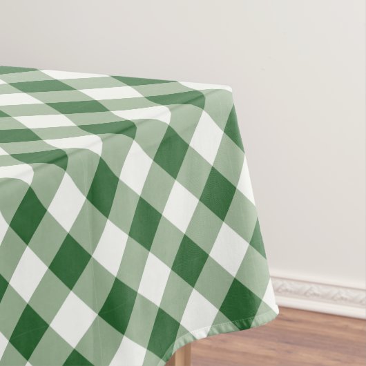 Groen en Wit Geruit Gingham Kerstmis Tafelkleed (Voorbeeld)