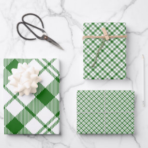 Groen en wit geruit inpakpapier vel