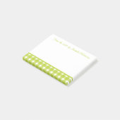 Groen en wit geruit katoenruitruitjes post-it® notes (Schuin)