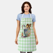 "Groen en wit geruit - lepels in beker