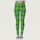 Groen en wit geruit patroon leggings (Voorkant)