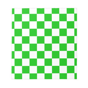 Groen en wit geruit patroon notitieblok