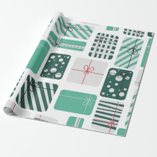 Groen en Wit Geschenkdozen Naadloos Patroon Cadeaupapier