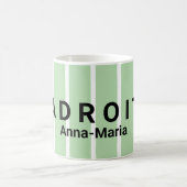 Groen en wit gestreept lofdesign koffiemok (Center)