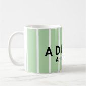 Groen en wit gestreept lofdesign koffiemok (Links)