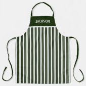 Groen en wit gestreept schort (Voorkant)