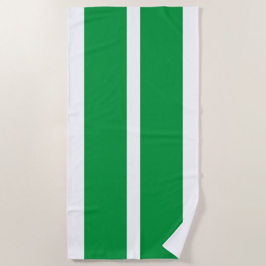Groen en wit gestreept strandlaken (Voorkant)