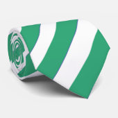 Groen en wit gestreept stropdas (Opgerold)