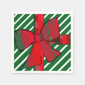 Groen en wit gestreepte cocktailservetten met stri servet (Voorkant)