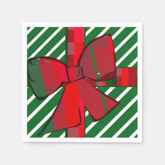 Groen en wit gestreepte cocktailservetten met stri servet