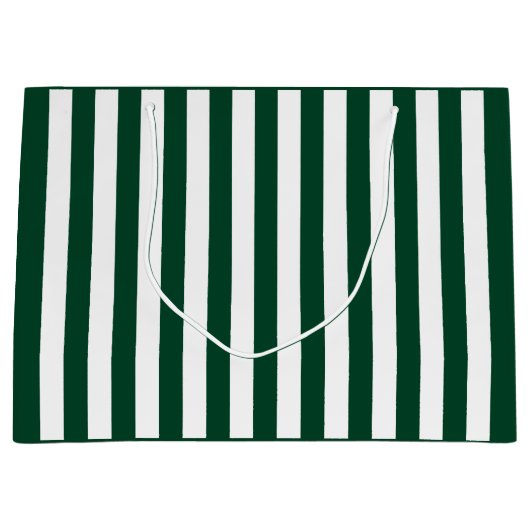 Groen en wit gestreepte Evergreen Large Cadeautasje (Voorkant)