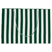 Groen en wit gestreepte Evergreen Large Cadeautasje (Achterkant)