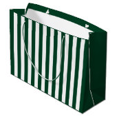 Groen en wit gestreepte Evergreen Large Cadeautasje (Achterkant Gekanteld)