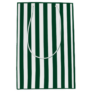 Groen en wit gestreepte Evergreen Medium Cadeauzakje