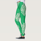 Groen en wit gestreepte leggings wit en groen (Links)