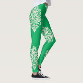 Groen en wit gestreepte leggings wit en groen (Rechts)