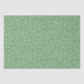 Groen en Wit Getextureerde Botanische Bladeren Tissuepapier (Voorkant)