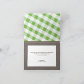 Groen en wit Gingham Canvas bedankt kaarten (Binnen)