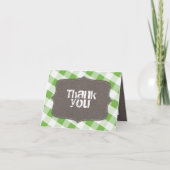 Groen en wit Gingham Canvas bedankt kaarten (Voorkant)