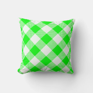 Groen en wit Gingham op een piloot Kussen