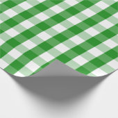 Groen en wit gingham-pakpapier cadeaupapier (Hoek)