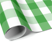 Groen en wit gingham-pakpapier cadeaupapier (Rol Hoek)